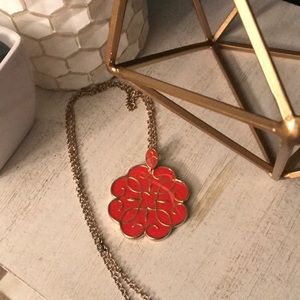 Orange boutique medallion necklace